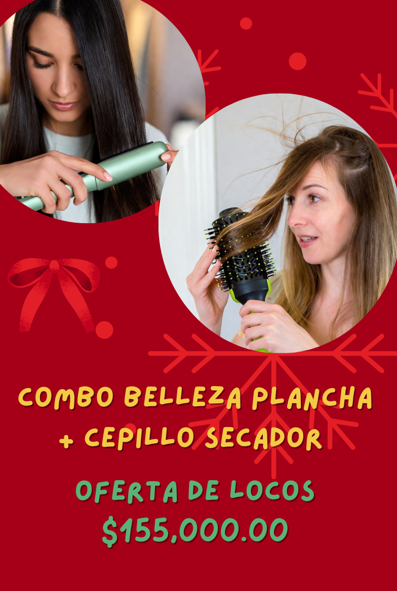 Combo Belleza Plancha + cepillo Remington Aguacate