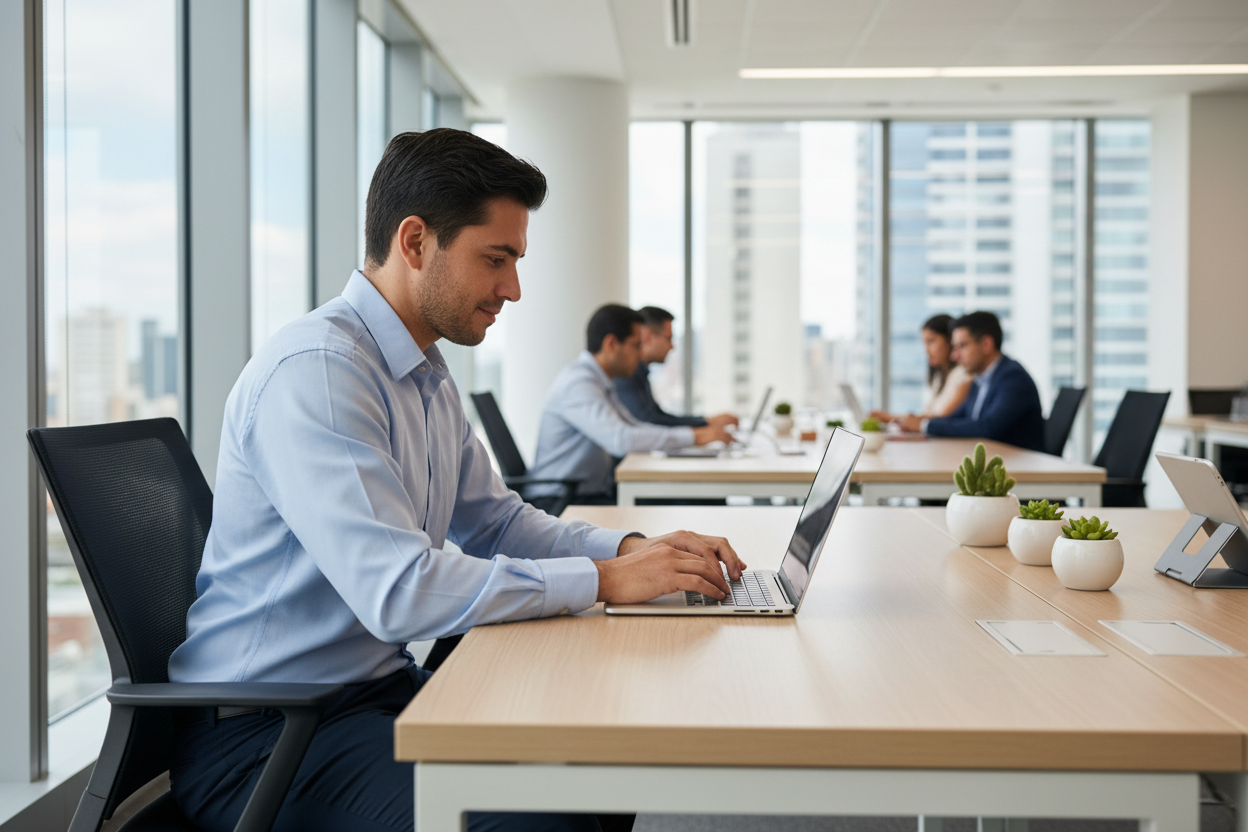 hombre colombiano oficinista